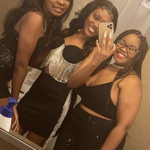 Black and silver party dress